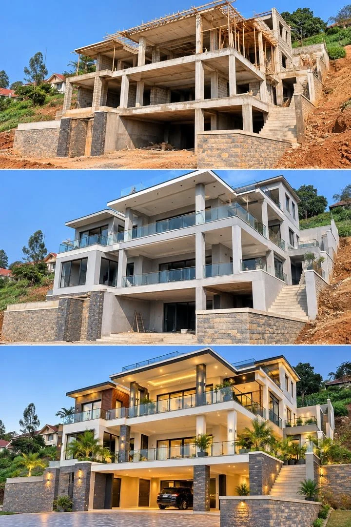 A visual study showing architectural form across different stages of development.
